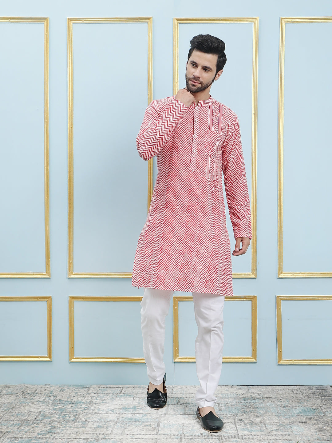 Printed Pure Cotton Straight Kurta with Pyjama