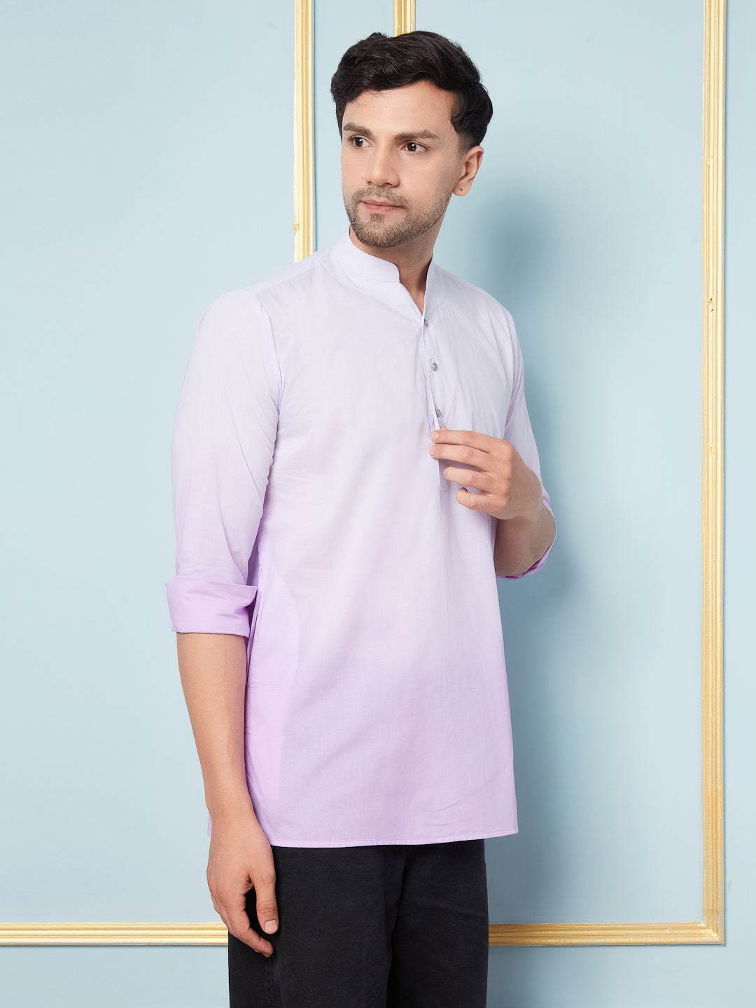 Ombre Dyed Pure Cotton Short Kurta