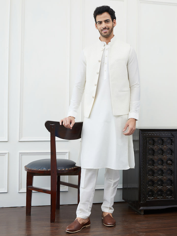 Sequins Embroidered Nehru Jacket