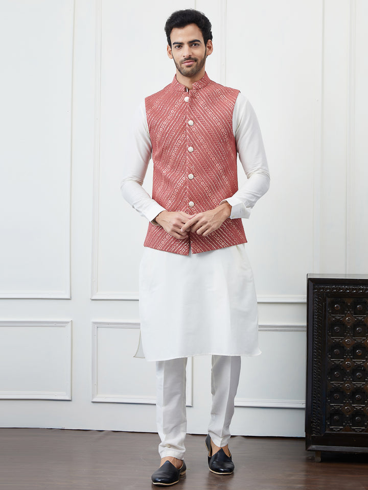 Sequins Embroidered Nehru Jacket