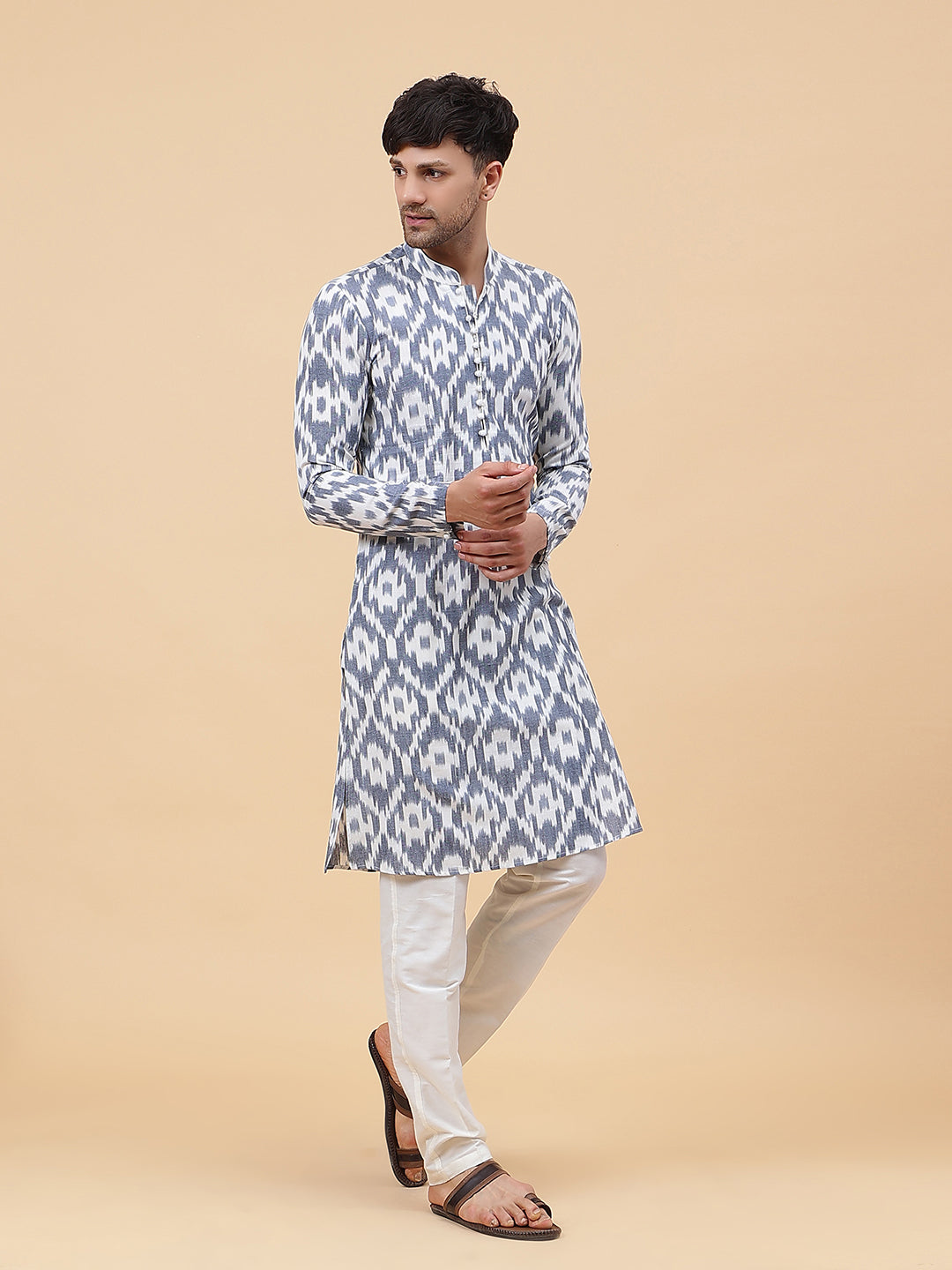 Ikat Printed Cotton Kurta