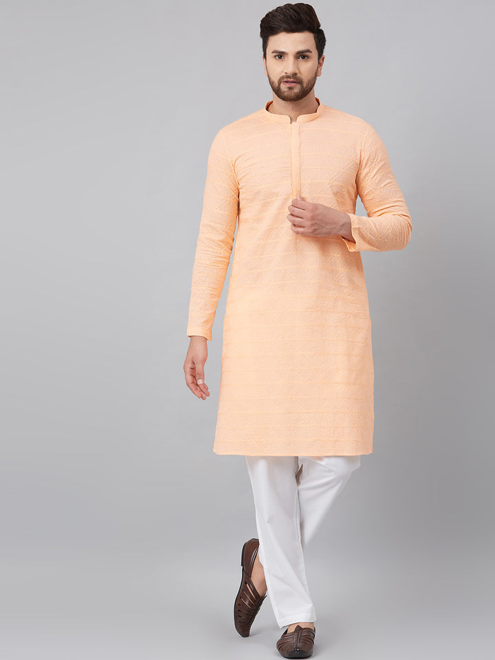 Chikankari Embroidered Straight kurta with Pyjama