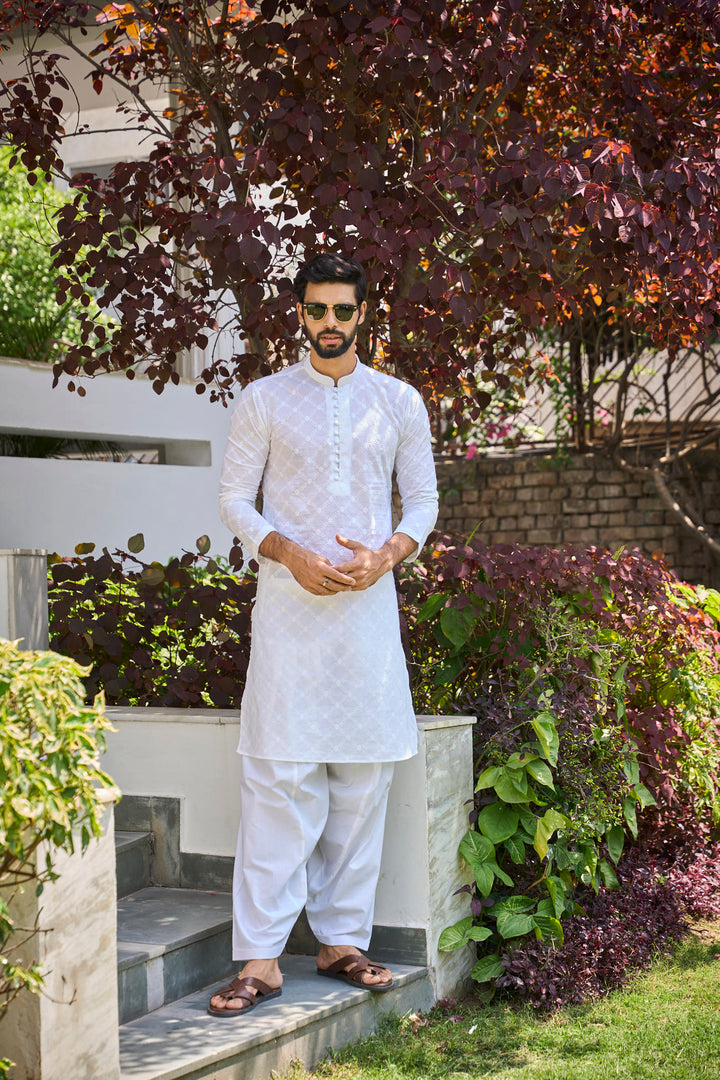 Pure Cotton Chikankari Embroidered Straight kurta