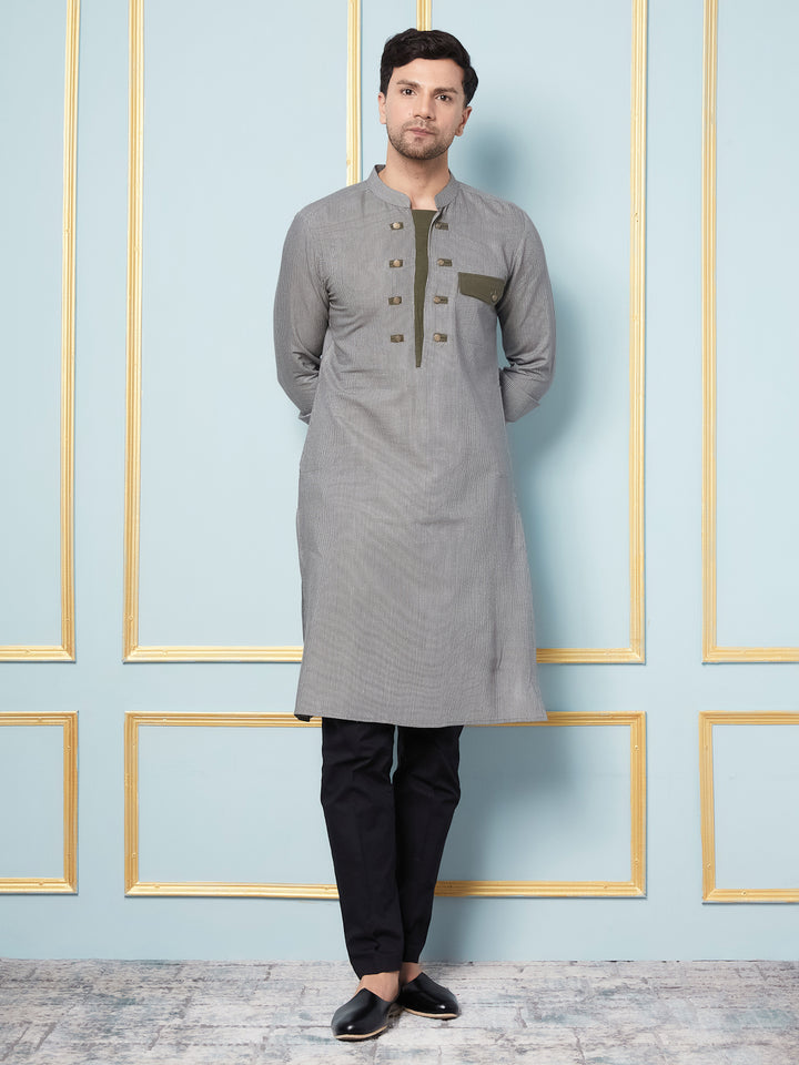 Woven Straight Cotton Kurta