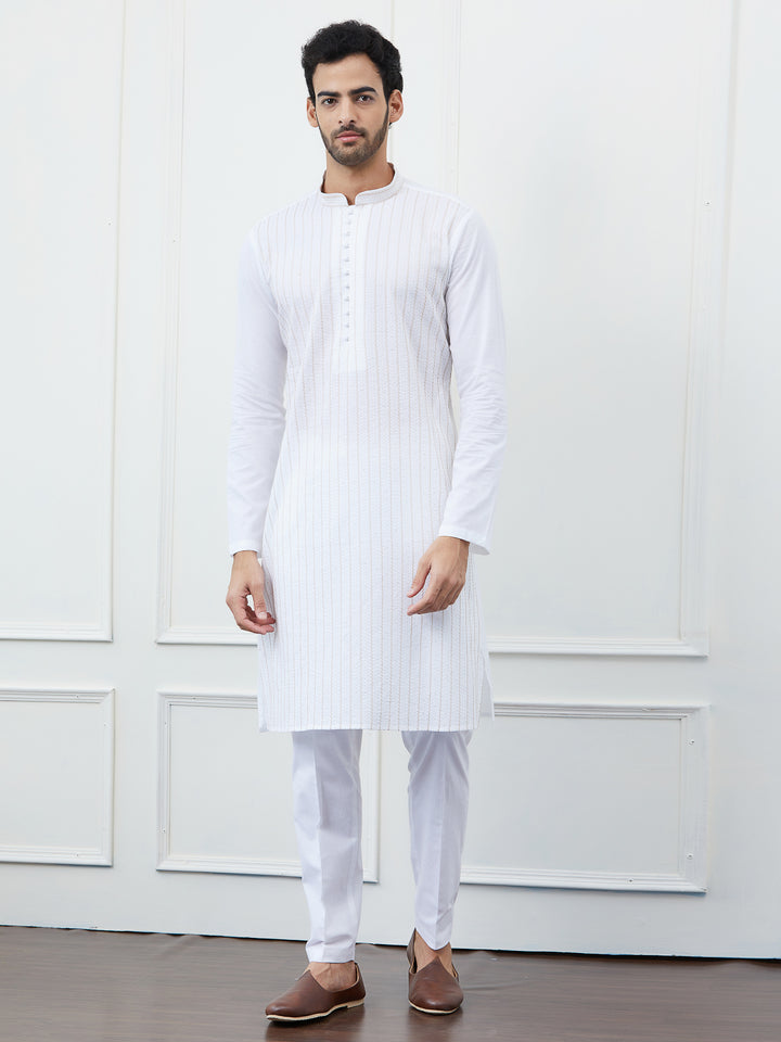 Sequin and Thread Work Pure Cotton Kurta