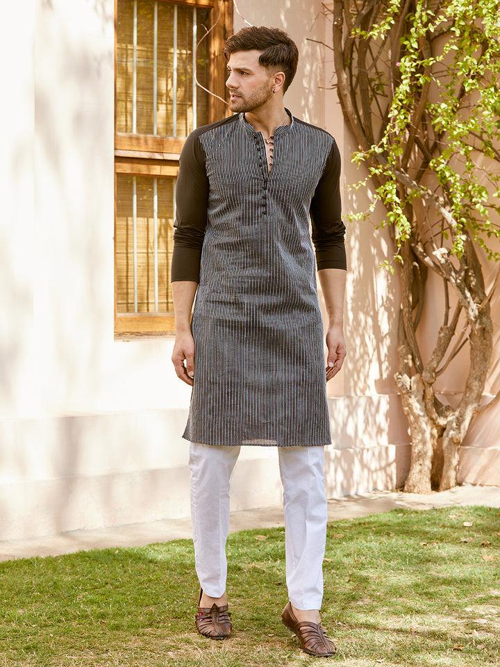 Thread Worked Pure Cotton Straight Kurta