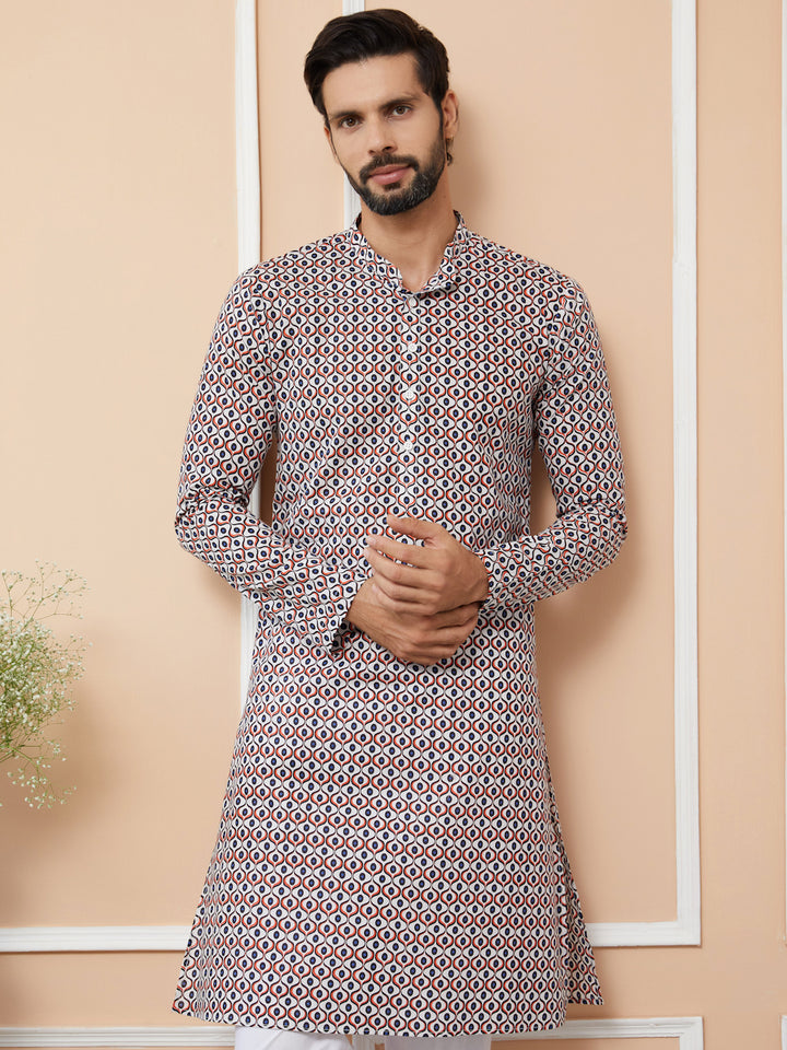 Multi Printed Pure Cotton Straight Kurta