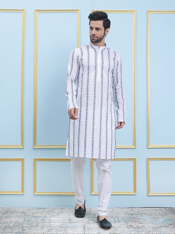 Embroidered Pure Cotton Straight Kurta