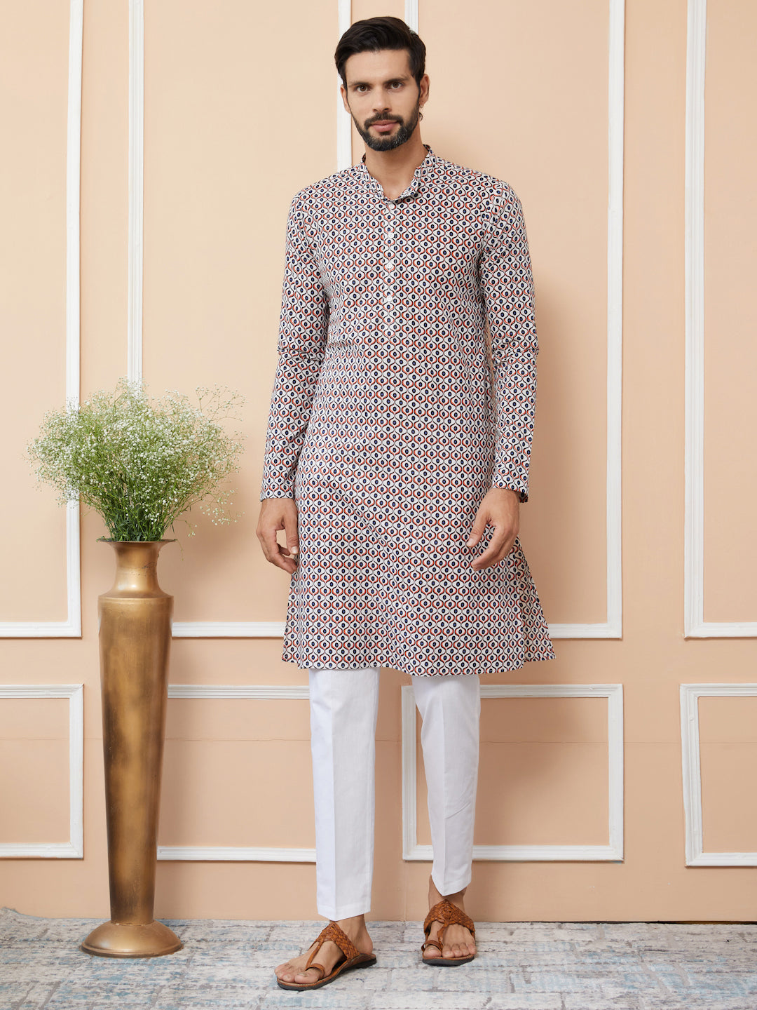 Multi Printed Pure Cotton Straight Kurta