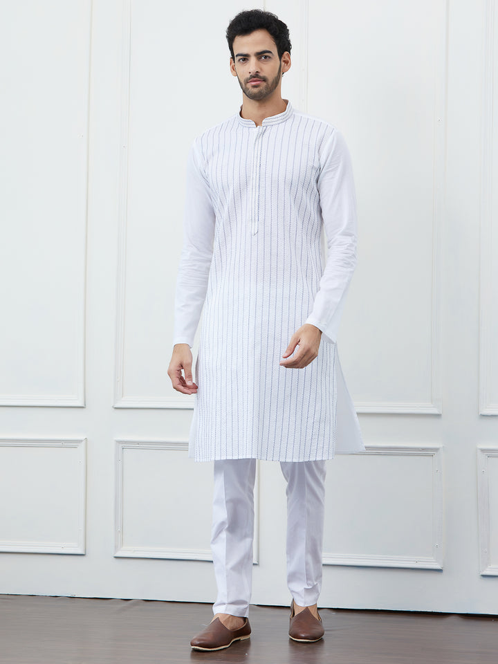 Sequin and Thread Work Pure Cotton Kurta