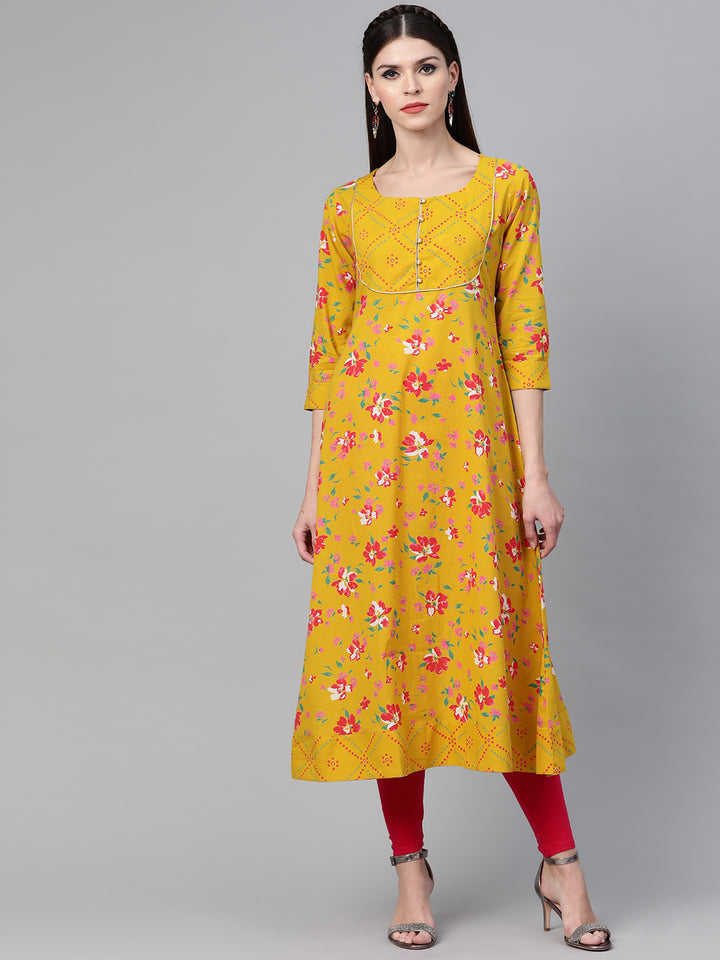 Floral Printed Anarkali