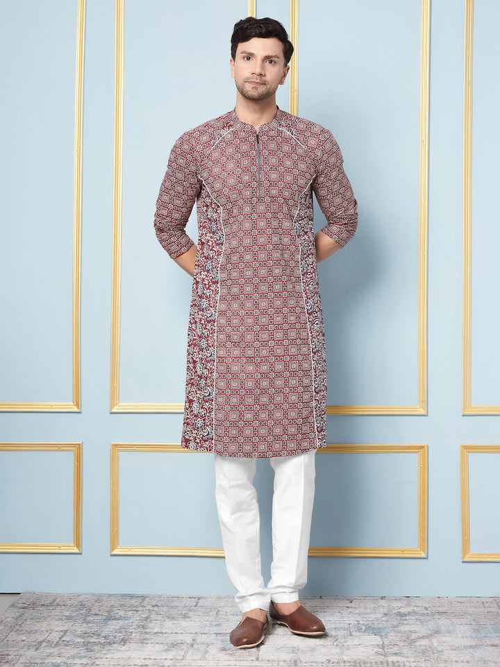 Ajrakh Printed Cotton Kurta