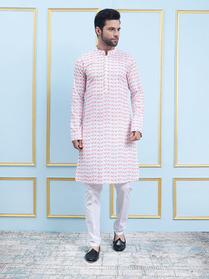 Embroidered Pure Cotton Straight Kurta