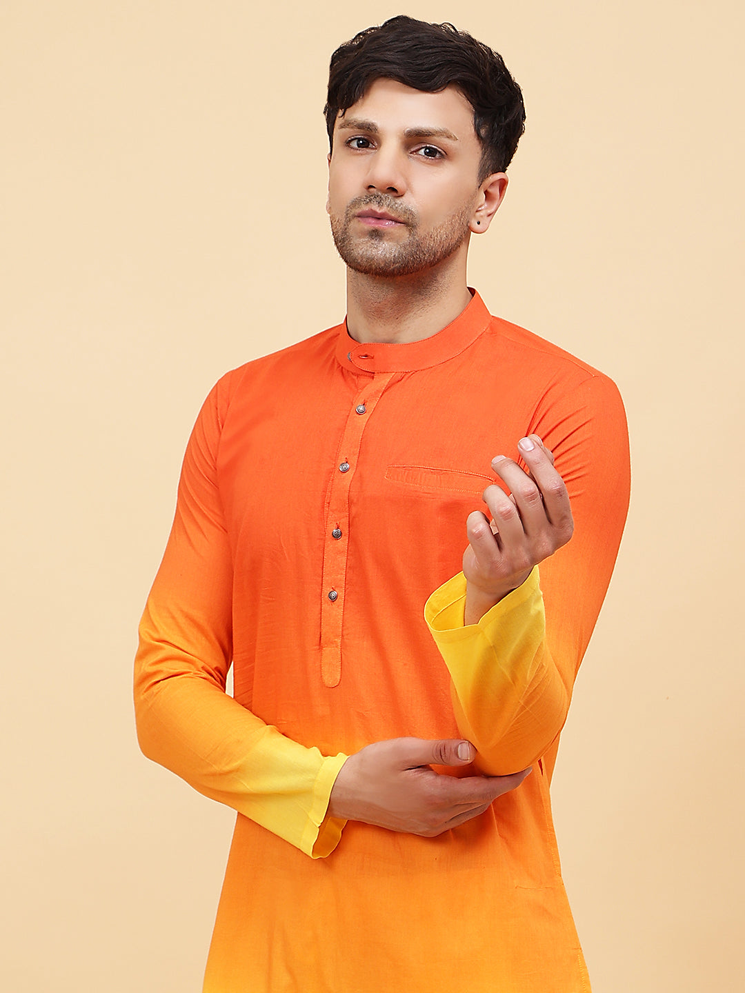 Ombre Dyed Pure Cotton Kurta