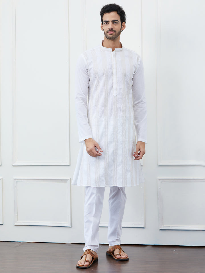 Thread Work Pure Cotton Kurta with Pyjama