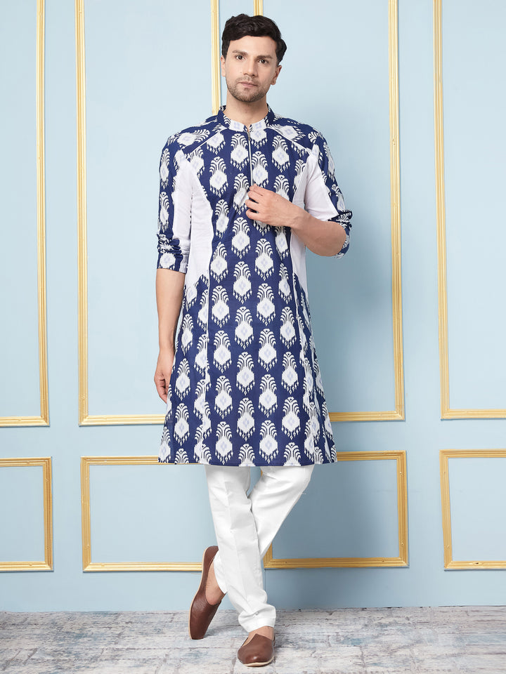 Ikat Printed Cotton Kurta