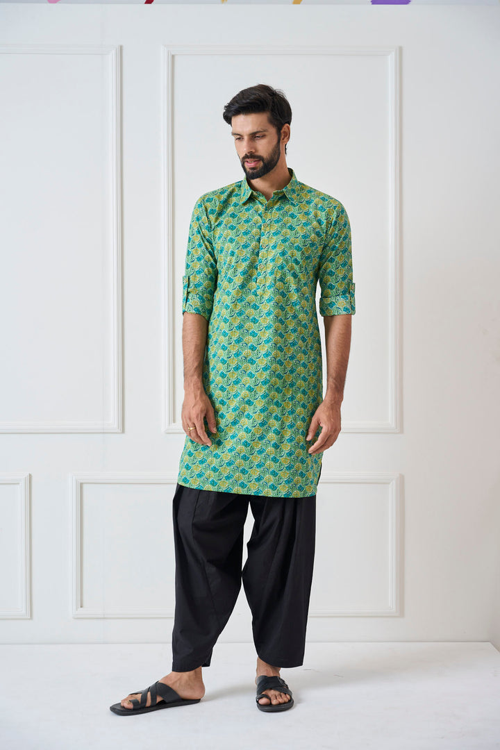 Pure Cotton Printed Pathani Kurta