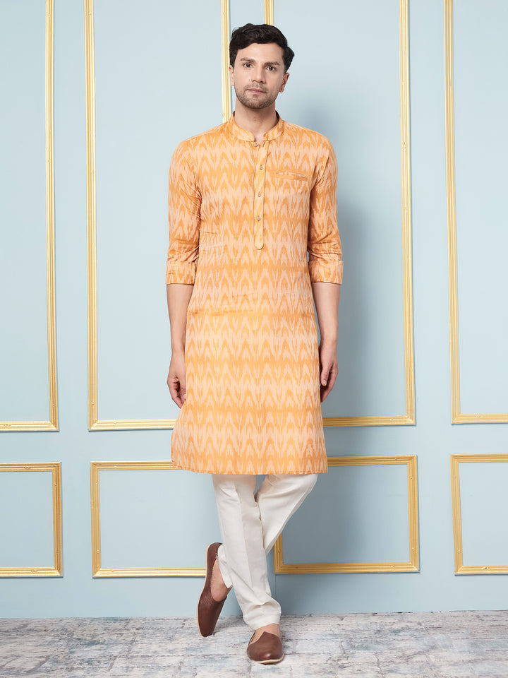 Ikat Printed Cotton Kurta