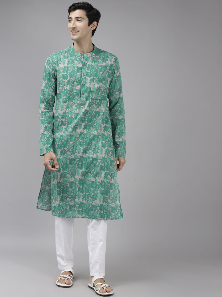 Printed Pure Cotton Straight kurta with Pyjama