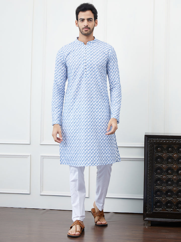 Embroidered Pure Cotton Straight Kurta