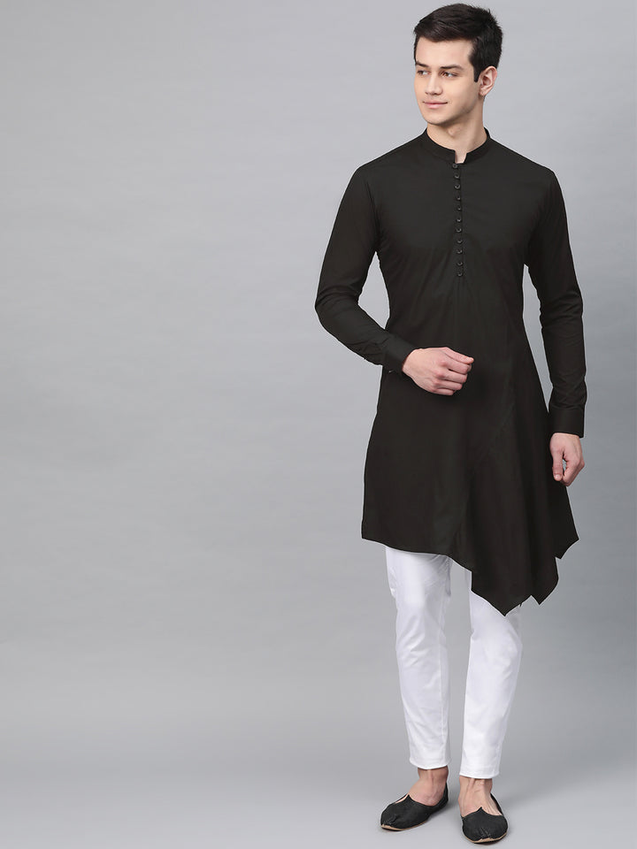 Asymmetrical Solid kurta with Pyjama