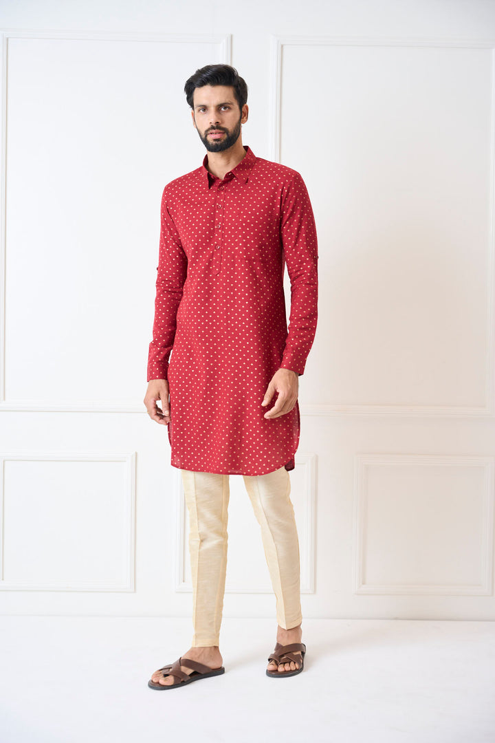 Pure Cotton Printed Pathani Kurta