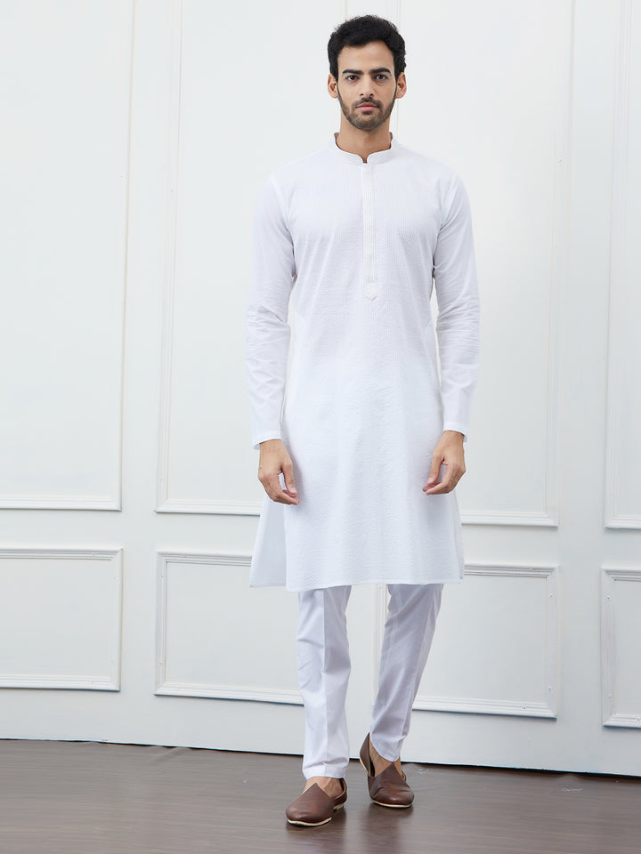 Thread Work Pure Cotton Kurta with Pyjama