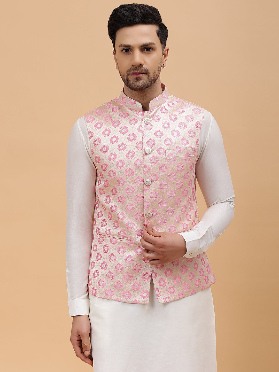 Woven Jacquard Nehru Jacket