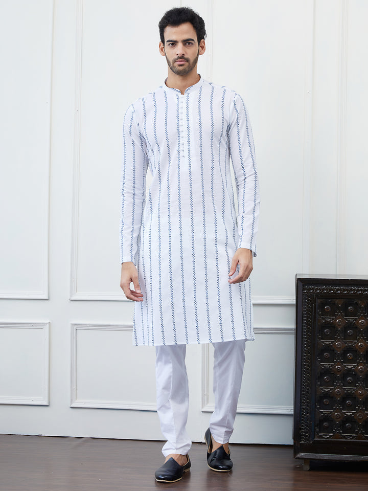 Embroidered Pure Cotton Straight Kurta