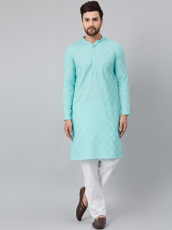 Chikankari Embroidered Straight kurta with Pyjama