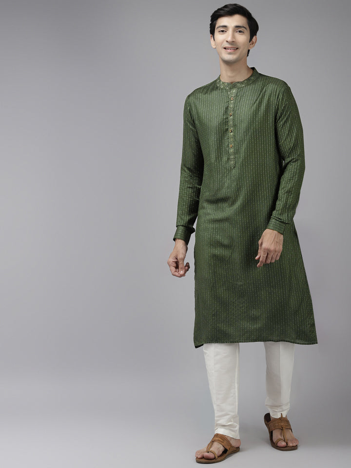 Handwoven Straight Silk Kurta with Pyjama