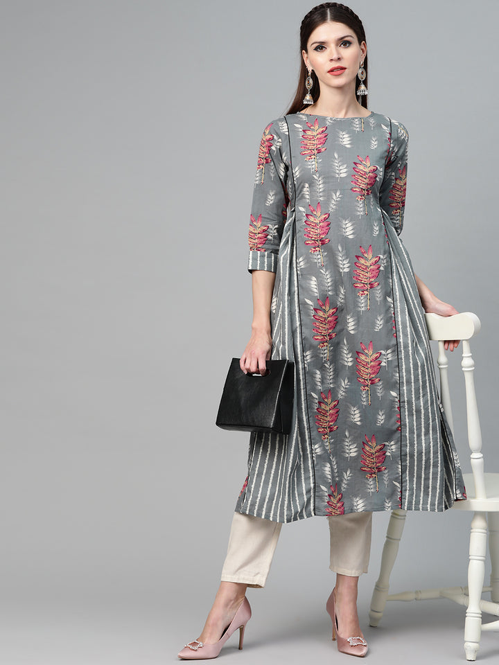 Printed A-Line kurta