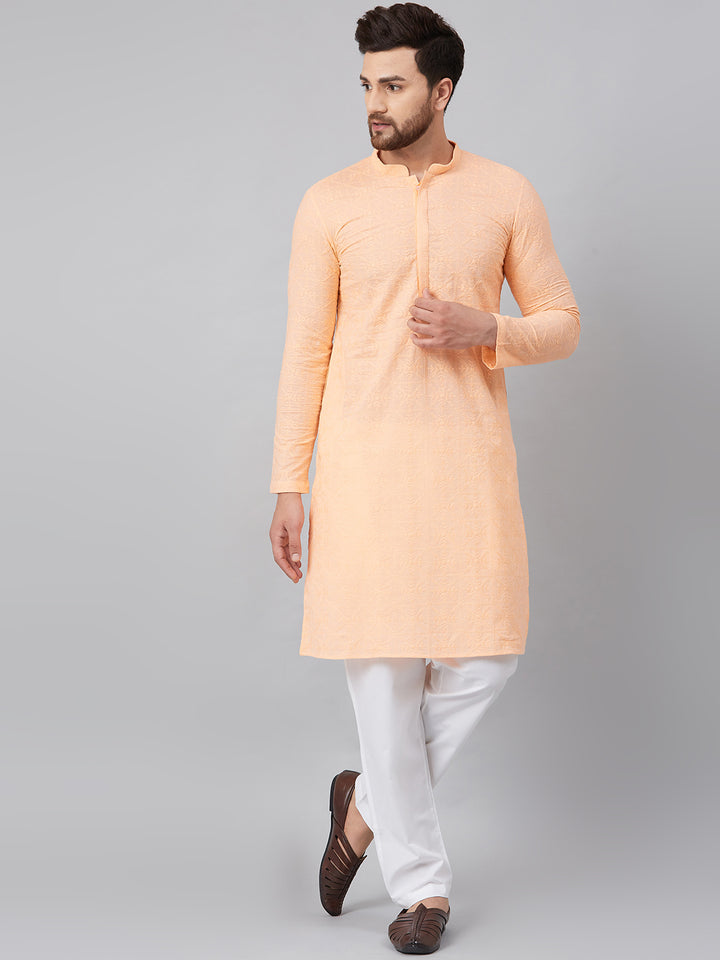 Chikankari Embroidered Straight kurta with Pyjama