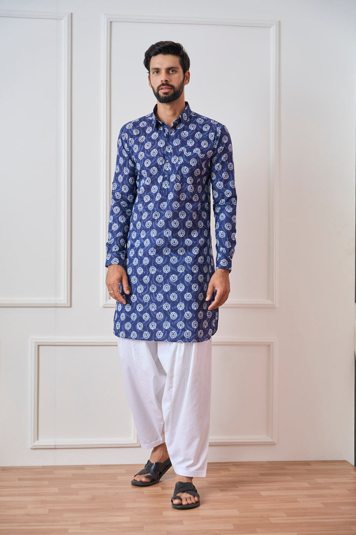 Pure Cotton Printed Pathani Kurta