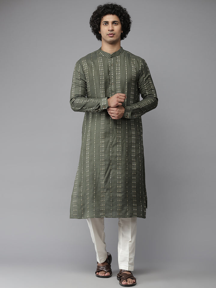 Silk Woven Straight Kurta with Pyjama