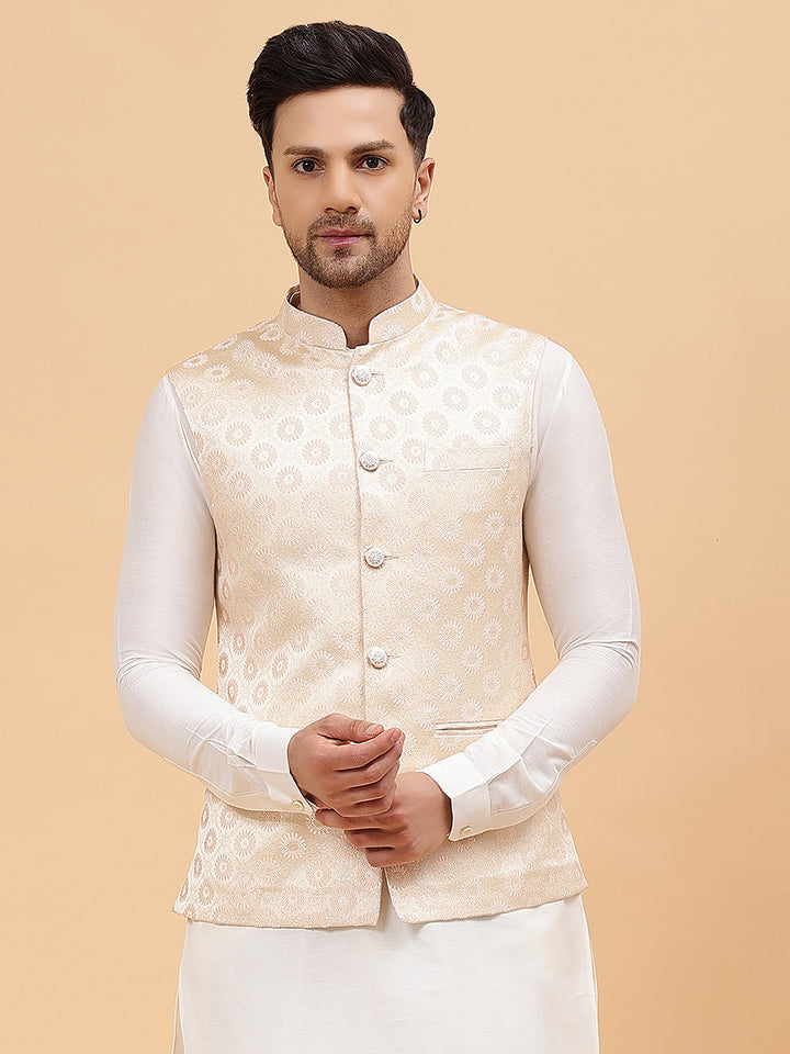 Woven Jacquard Nehru Jacket