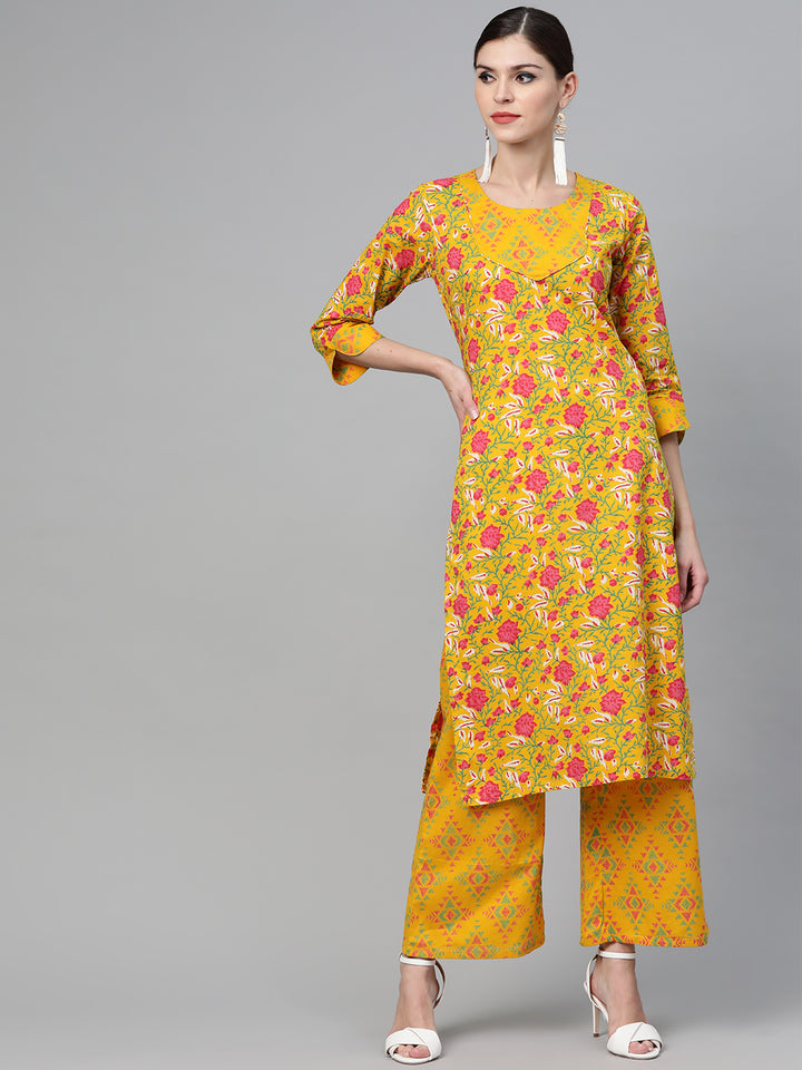 Floral Printed Straight kurta with Palazzo