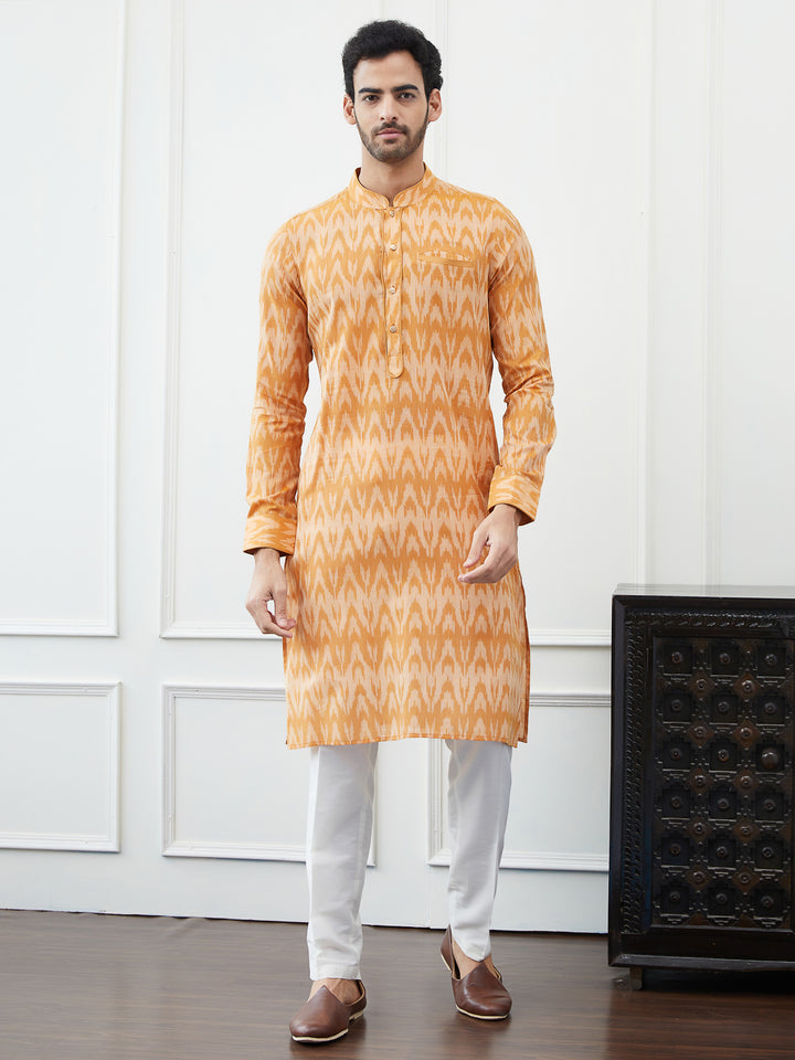 Printed Pure Cotton Straight Kurta with Pyjama