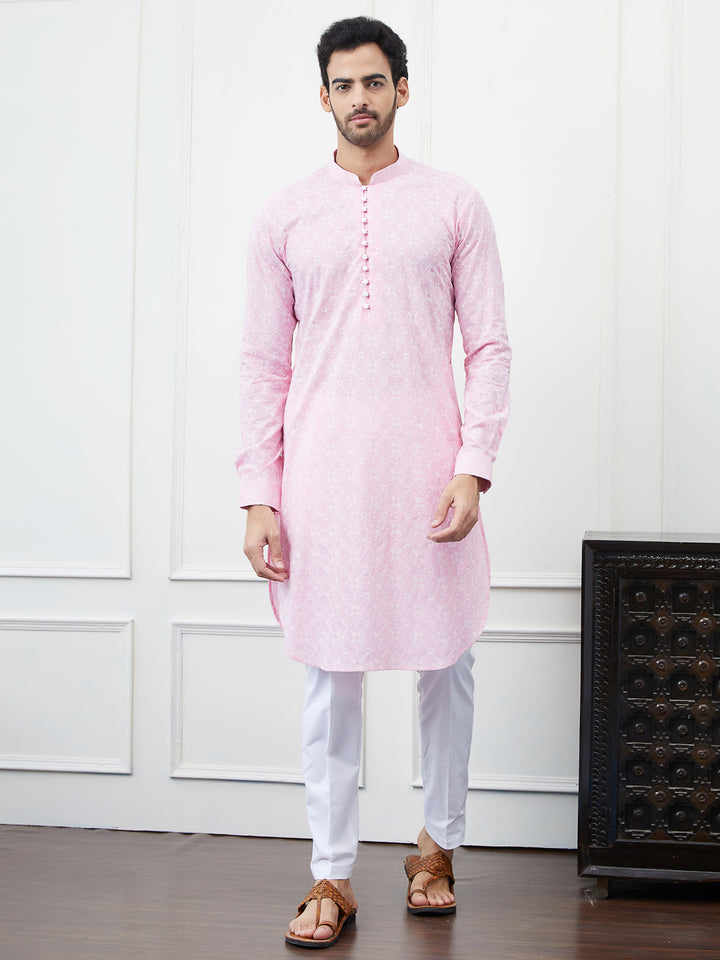 Embroidered Pure Cotton Straight Kurta