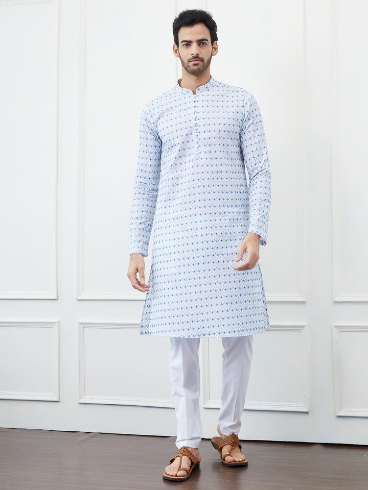 Embroidered Pure Cotton Straight Kurta