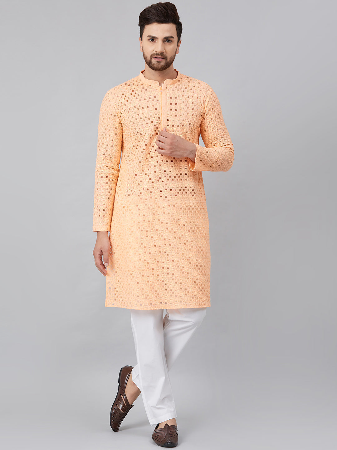 Chikankari Embroidered Straight kurta