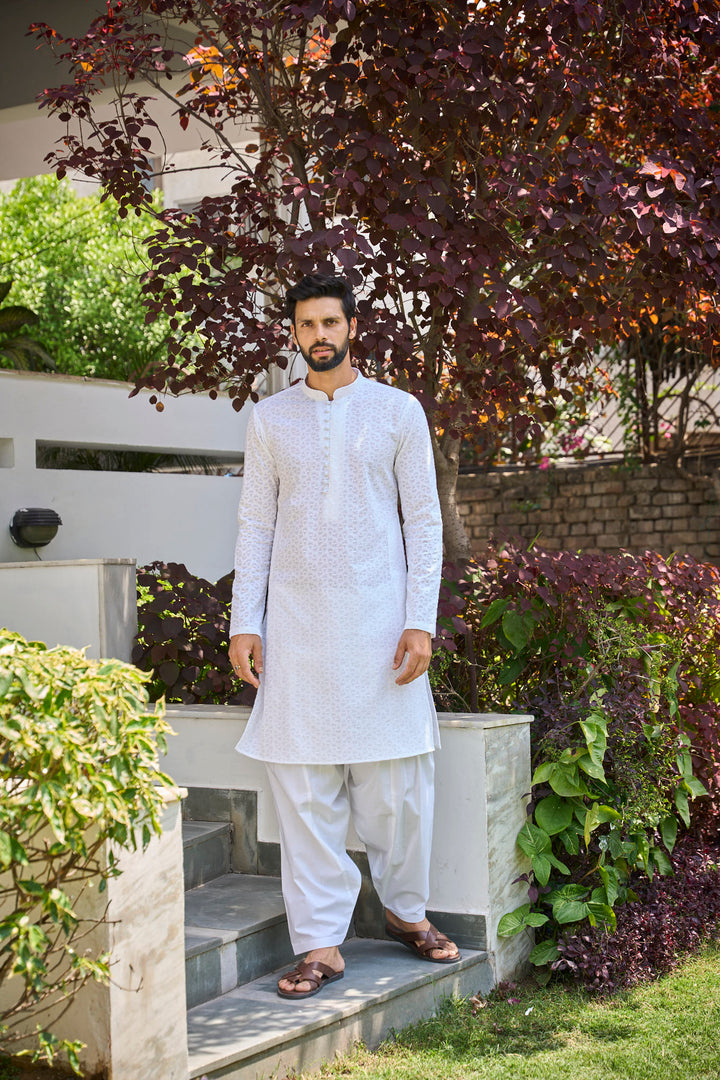 Pure Cotton Chikankari Embroidered Straight kurta