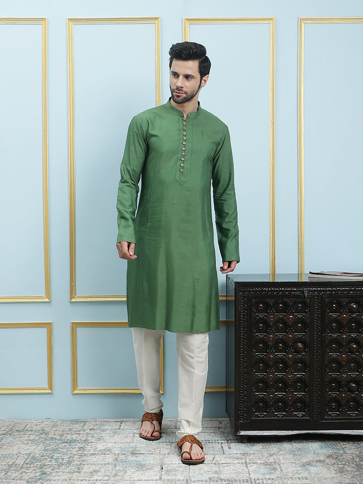 Solid Pure Cotton Straight Kurta