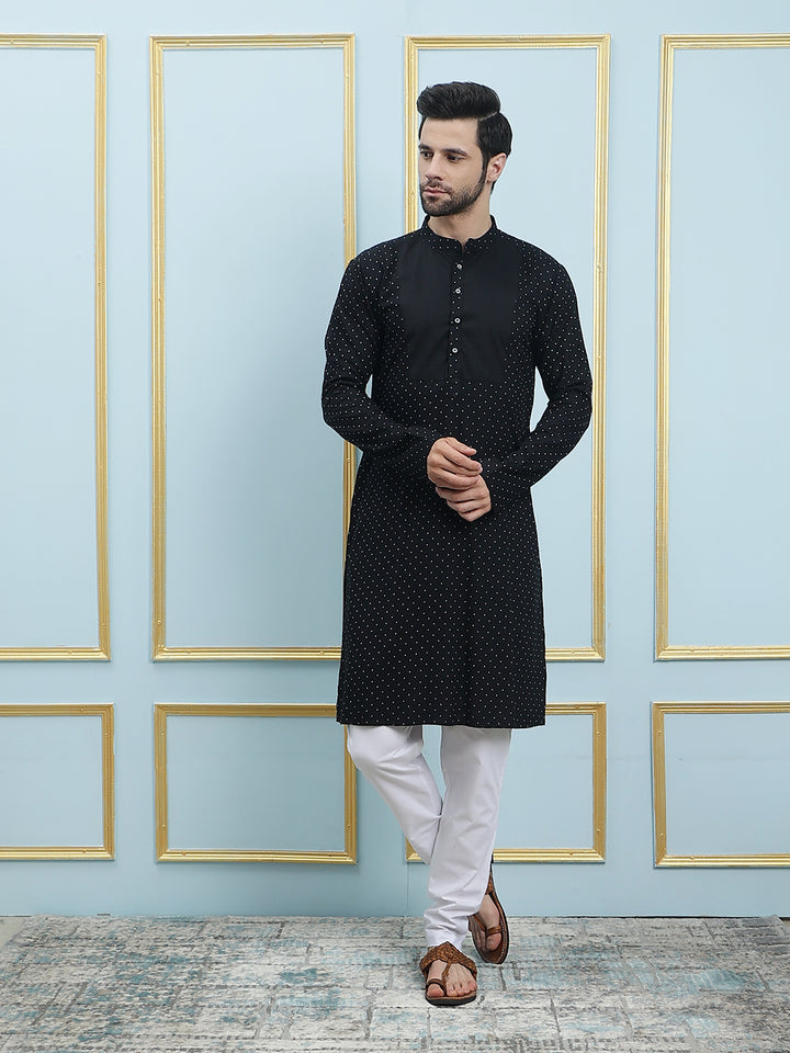 Printed Pure Cotton Straight Kurta with Pyjama