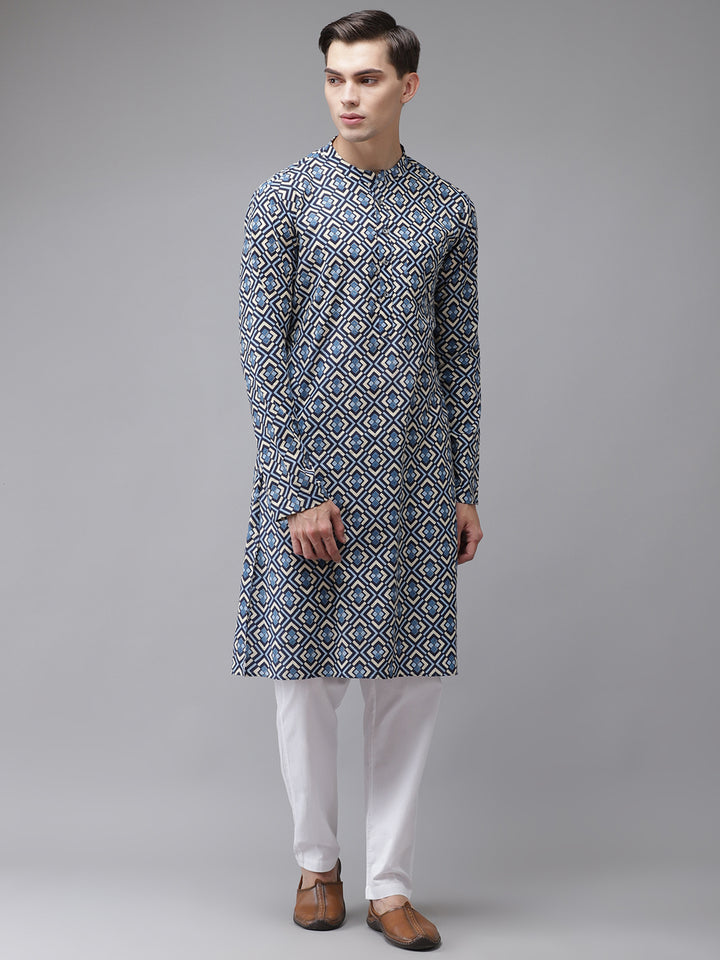 Printed Straight kurta with pyjama