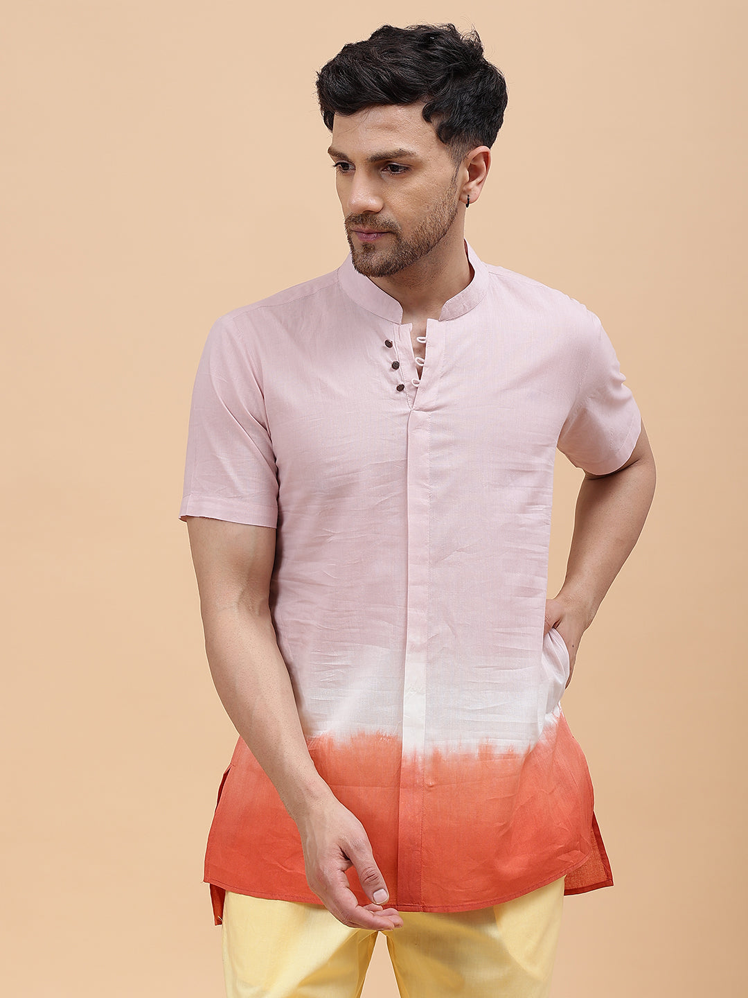 Ombre Dyed Pure Cotton Short Kurta