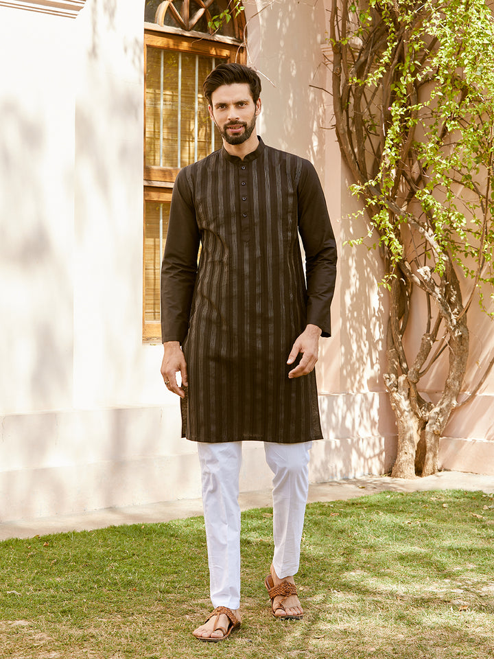 Thread Worked Pure Cotton Straight Kurta