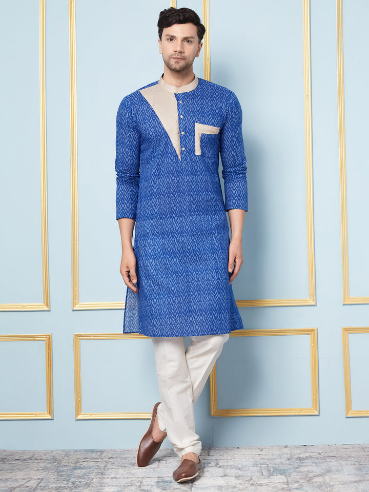 Ikat Printed Cotton Kurta