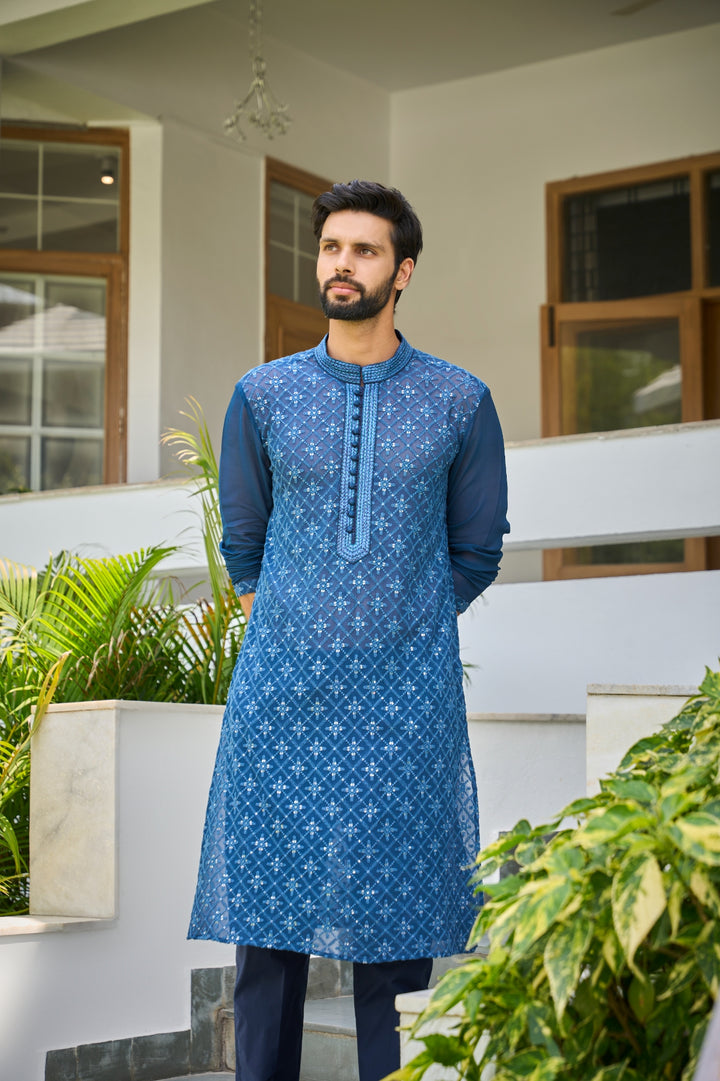 Sequins Embroidered Straight Kurta