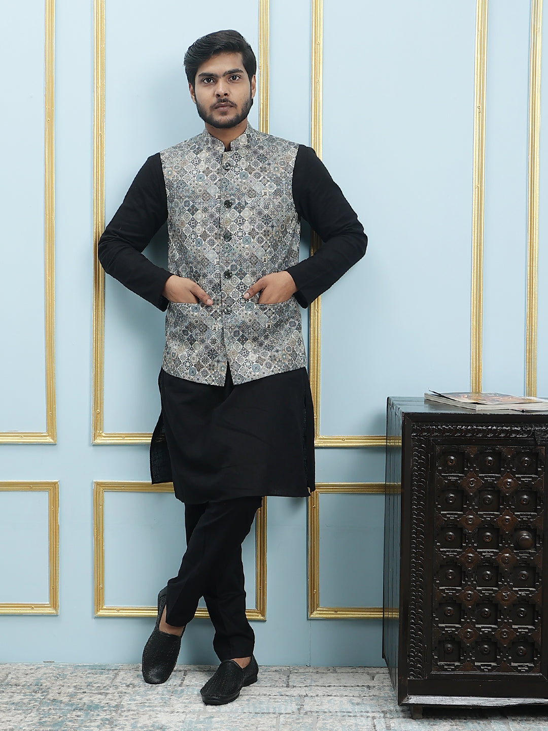 Printed Nehru Jacket